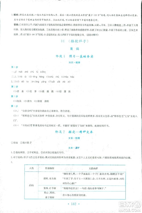 2018新编高中同步作业人教版语文选修中国小说欣赏答案 2018新编高中同步作业人教版语文选修中国小说欣赏答案