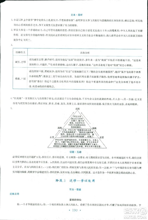 2018新编高中同步作业人教版语文选修中国小说欣赏答案 2018新编高中同步作业人教版语文选修中国小说欣赏答案