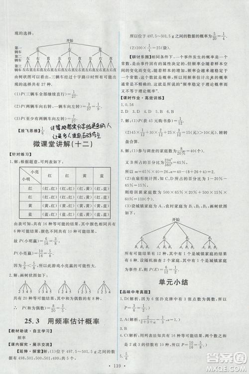 2018版天舟文化人教版能力培养与测试数学九年级上册参考答案