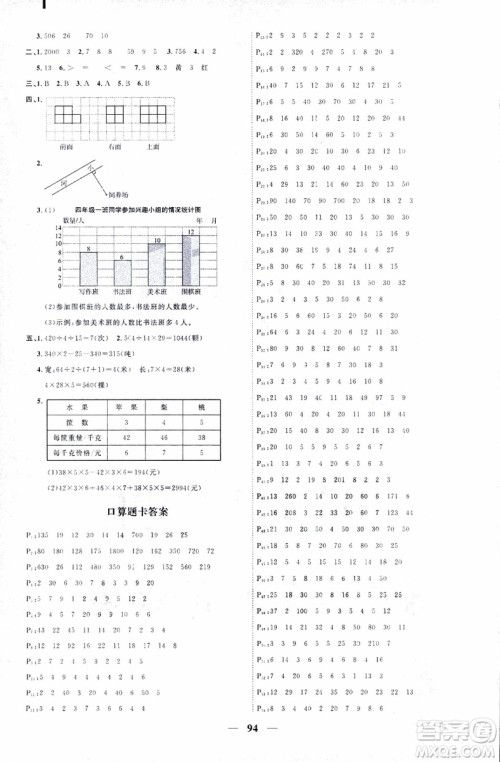 9787539293615阳光同学2018年四年级上册数学课时优化作业SJ苏教版参考答案 9787539293615阳光同学2018年四年级上册数学课时优化作业SJ苏教版参考答案