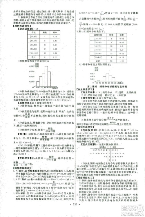 2018新版天舟文化能力培养与测试人教A版数学必修3参考答案