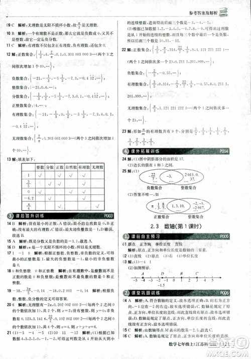 1+1轻巧夺冠优化训练七年级上数学同步练习册2018江苏科技版参考答案