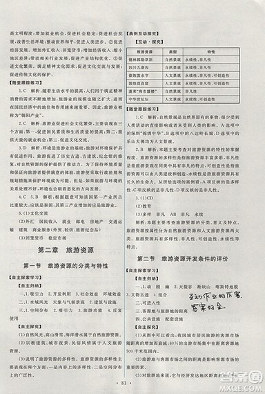 2018年人教版能力培养与测试地理选修3旅游地理答案 2018年人教版能力培养与测试地理选修3旅游地理答案