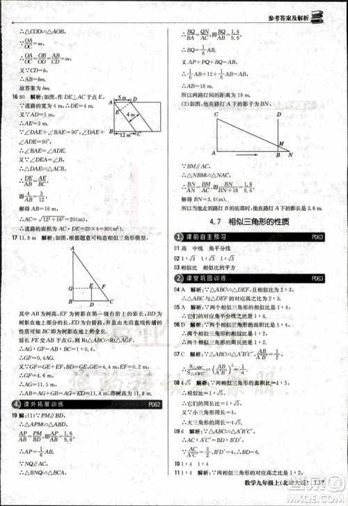 北师大版2019版1+1轻巧夺冠优化训练9年级数学参考答案