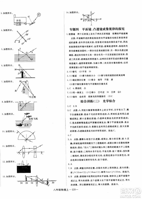 2018秋优翼丛书学练优物理八年级上沪科版参考答案