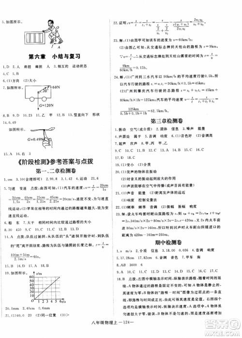 2018秋优翼丛书学练优物理八年级上沪科版参考答案