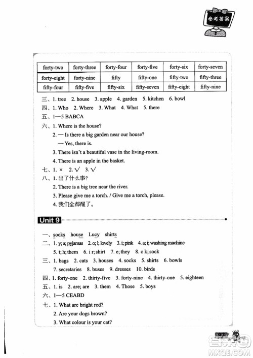 2018年青少版新概念英语1A单元同步快乐练参考答案