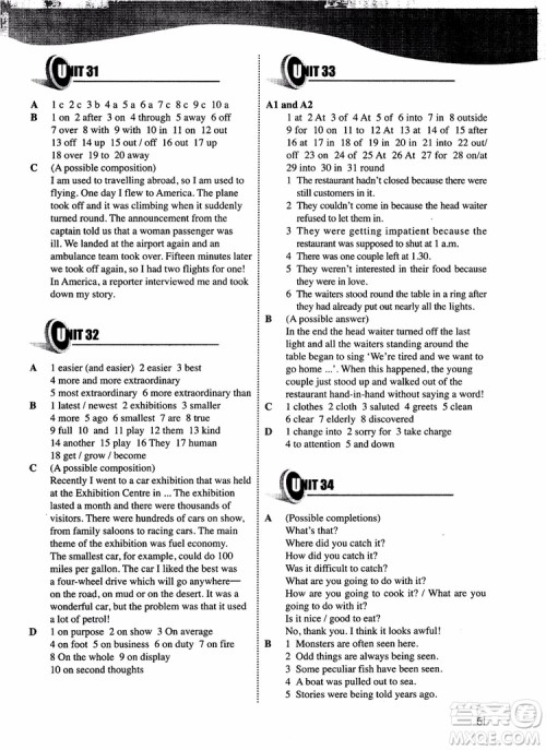 2018年朗文外研社新概念英语青少版练习册5B参考答案 2018年朗文外研社新概念英语青少版练习册5B参考答案
