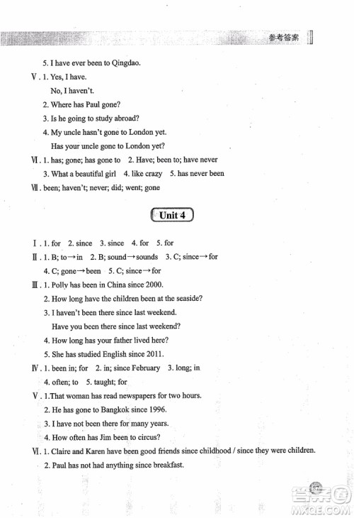 2018年新概念英语青少版3A同步语法快乐练参考答案 2018年新概念英语青少版3A同步语法快乐练参考答案