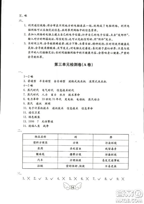 鲁人版2018秋小学品德与社会五年级上册金钥匙试卷参考答案 鲁人版2018秋小学品德与社会五年级上册金钥匙试卷参考答案