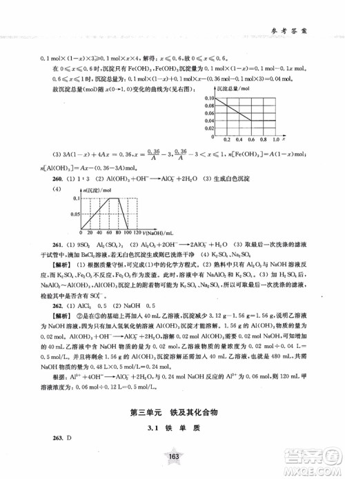 交大之星2019版直击名校高中化学300题元素化合物参考答案