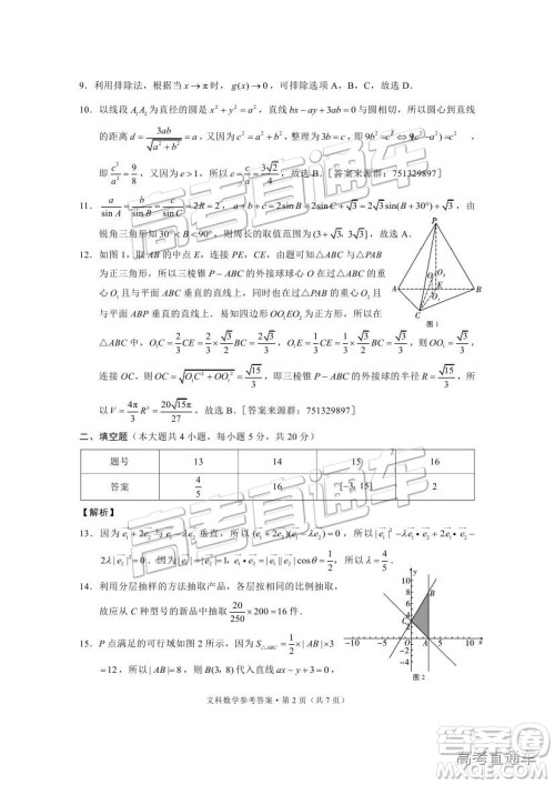 昆十中云天化中学2019届高三复习备考联合质量检测卷三文数试题及参考答案