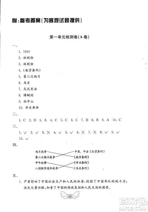 9787532850495鲁人版品德与社会六年级上册金钥匙试卷2018秋答案