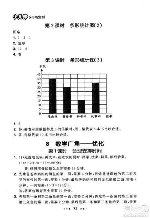 9787519104696人教版2018年53随堂测数学四年级上册RJ参考答案
