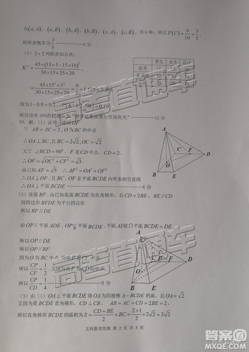 2019届陕西省汉中市高三上学期第一次检测文数试题及参考答案
