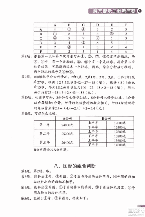 第二版学数学长智慧六年级上第11册答案