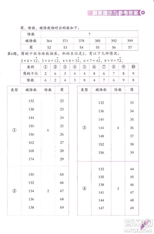 三年级上第5册学数学长智慧第二版参考答案