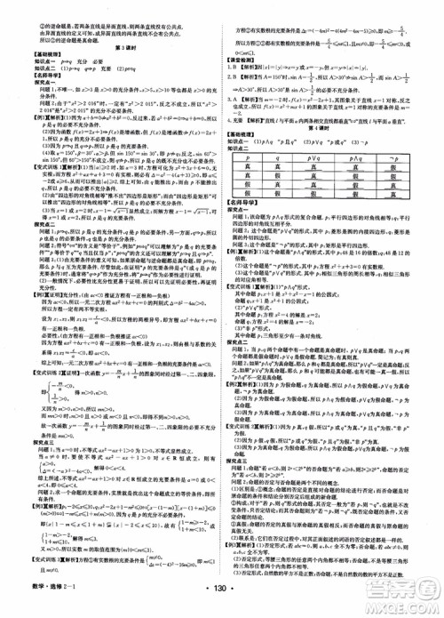 2018年系统集成高中新课程同步导学练测数学选修2-1参考答案 2018年系统集成高中新课程同步导学练测数学选修2-1参考答案