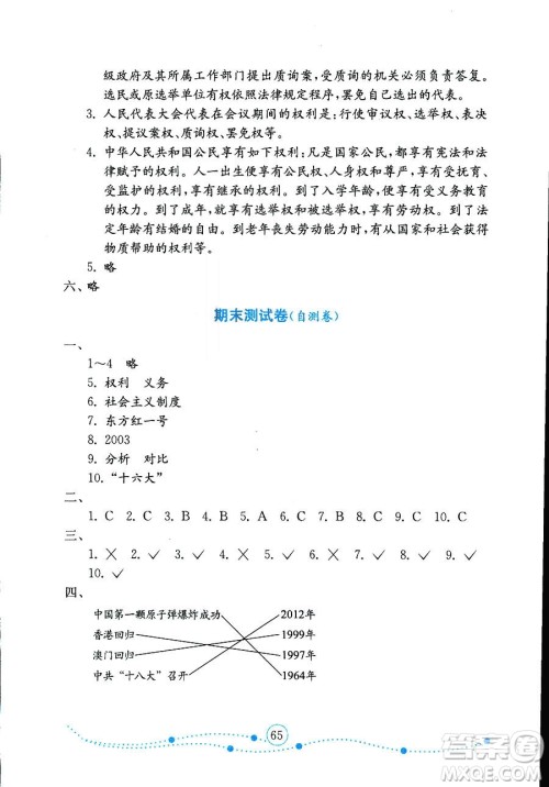 9787532898855金版2018金钥匙小学品德与社会试卷六年级上册鲁人版答案