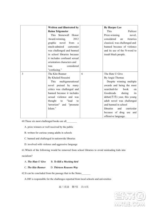 2019届上海长宁区高三英语一模试卷答案 2019届上海长宁区高三英语一模试卷答案