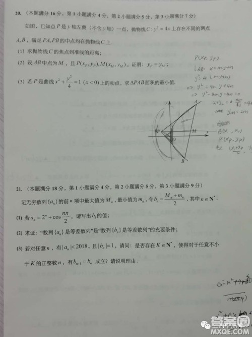 2019届上海杨浦高三数学一模试卷答案