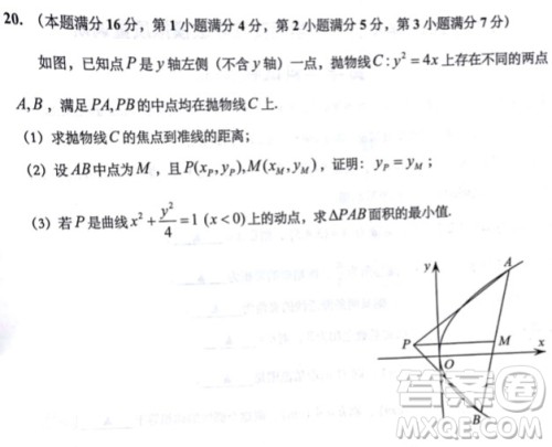 2019届上海杨浦高三数学一模试卷答案