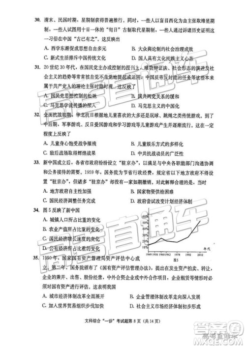 2019成都一诊文综试题及参考答案