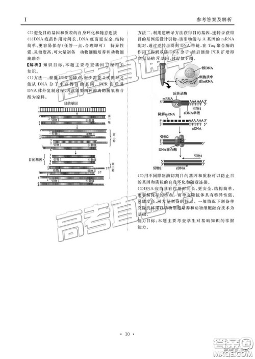 博雅闻道衡水金卷2019届高三第三次联合质量测评理综答案