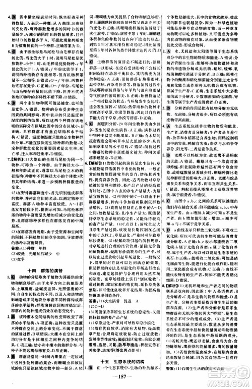 2018年世纪金榜人教版生物必修3课时讲练通参考答案