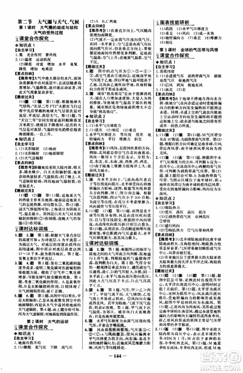 世纪金榜2019版课时讲练通鲁教版LJ地理必修1参考答案 世纪金榜2019版课时讲练通鲁教版LJ地理必修1参考答案