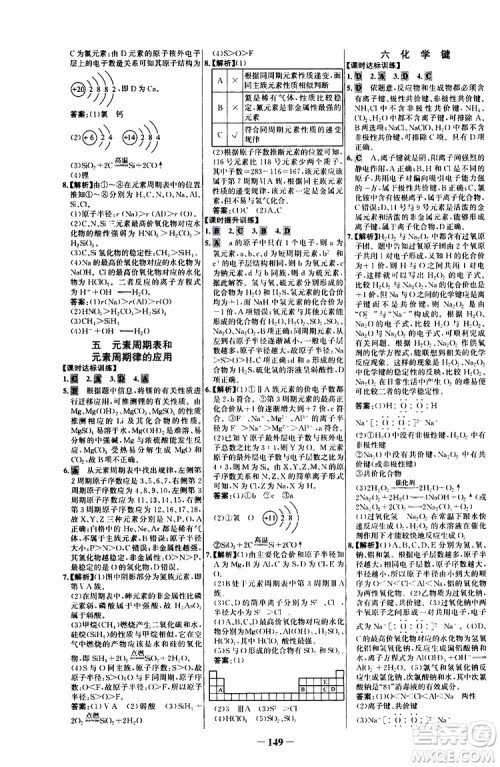 2019版世纪金榜课时讲练通人教版RJ化学必修2参考答案 2019版世纪金榜课时讲练通人教版RJ化学必修2参考答案