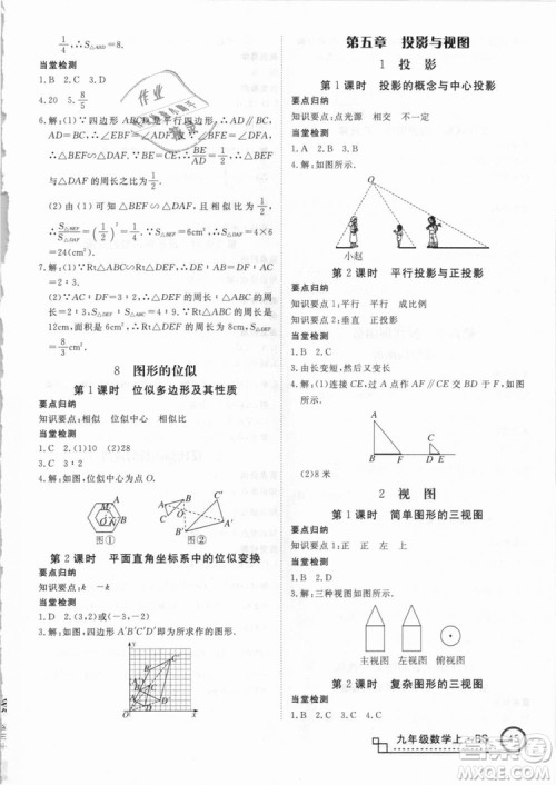 BS北师大版优翼丛书2018学练优数学九年级上册答案解析