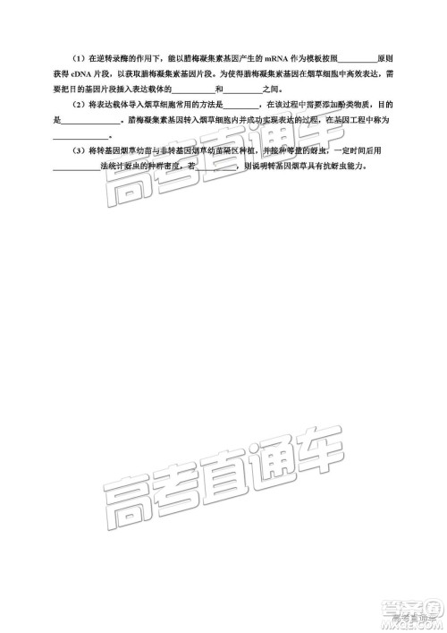 2019银川一中高三第五次月考理综试题及参考答案 2019银川一中高三第五次月考理综试题及参考答案