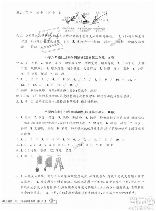 孟建平系列丛书2018年教科版小学单元测试卷六年级上科学9787517809302答案