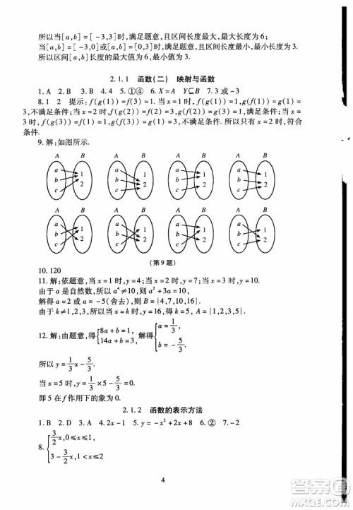 2018年海淀名师伴你学同步学练测高中数学必修1第2版参考答案