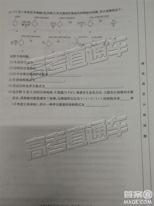 2019辽阳高三期末考试理综试卷及答案解析 2019辽阳高三期末考试理综试卷及答案解析