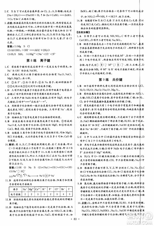 2018版高中同步导与练小题巧练高中化学必修2人教版参考答案 2018版高中同步导与练小题巧练高中化学必修2人教版参考答案