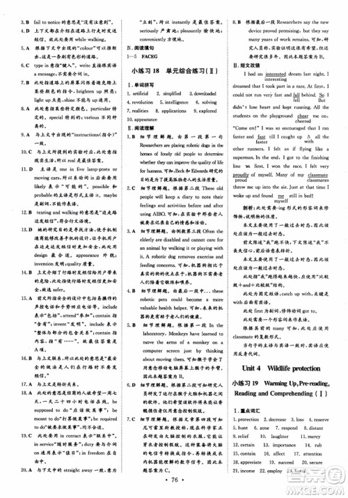 2018版导与练高中同步小题巧练必修2英语人教版参考答案