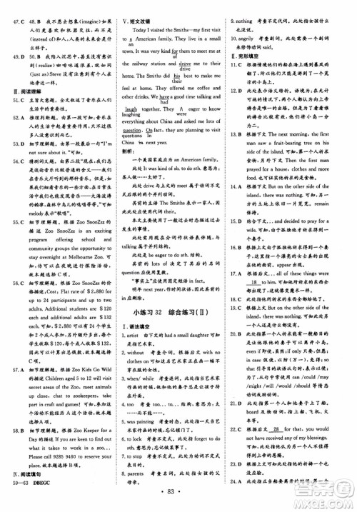 2018版导与练高中同步小题巧练必修2英语人教版参考答案