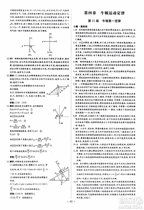 导与练2018年高中同步小题巧练必修1物理人教版参考答案 导与练2018年高中同步小题巧练必修1物理人教版参考答案