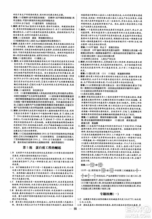 2018年高中同步导与练小题巧练生物选修3现代生物科技专题参考答案 2018年高中同步导与练小题巧练生物选修3现代生物科技专题参考答案