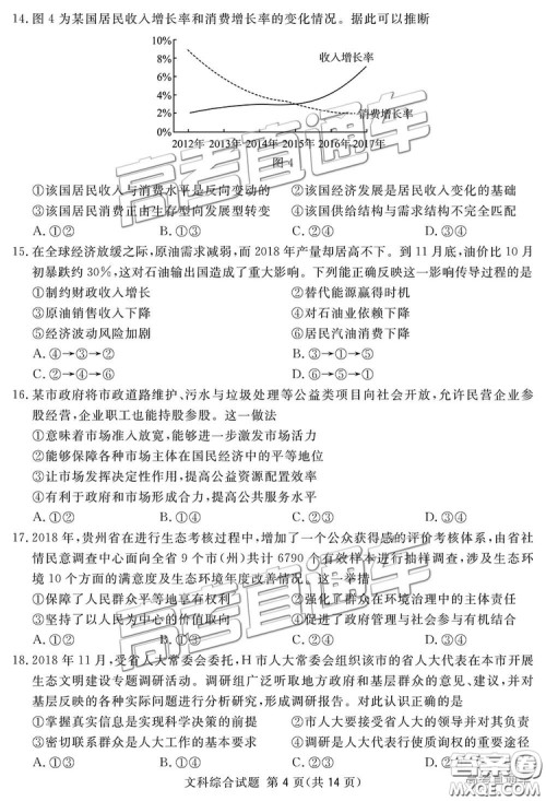 2019四川省眉山、遂宁、广安、内江四市联考文综试题及参考答案 2019四川省眉山、遂宁、广安、内江四市联考文综试题及参考答案