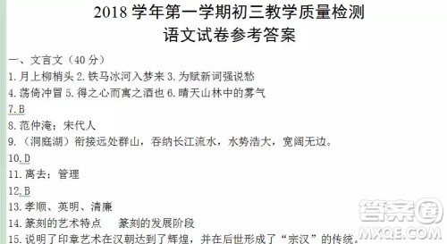 2018上海中学生报中招周刊语文第2444期4-5版答案