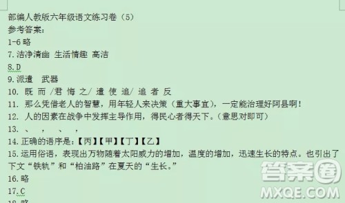 2018上海中学生报六年级语文第2437期答案 2018上海中学生报六年级语文第2437期答案
