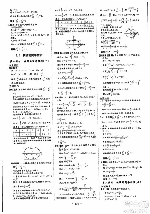 2019版百年学典高中全程学习导与练选修1-2数学BSD北师大版参考答案 2019版百年学典高中全程学习导与练选修1-2数学BSD北师大版参考答案
