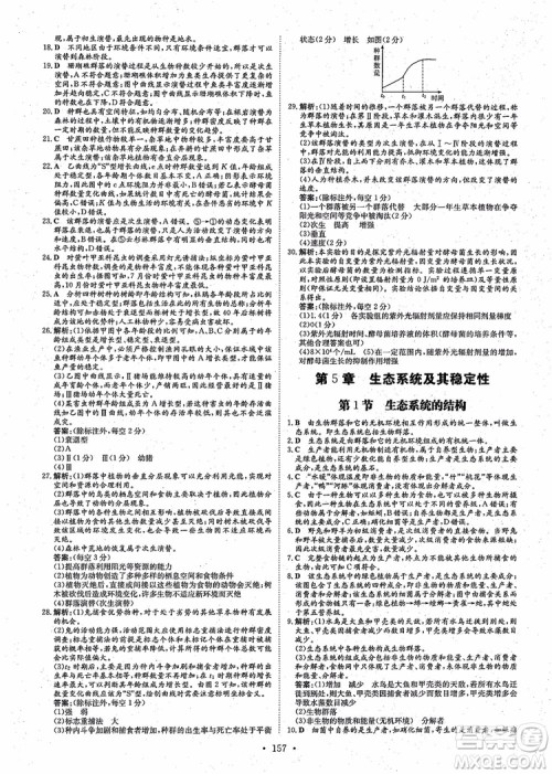 百年学典2021版高中全程学习导与练生物必修3人教版参考答案