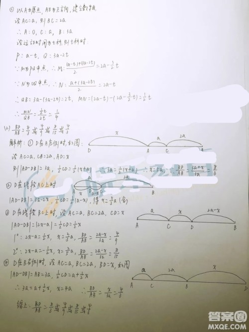 武汉武昌区2018-2019学年度七年级上学期数学期末试卷答案