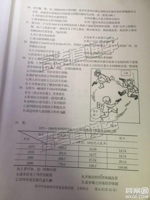 2019届高三汕头期末统考文综试题及答案 2019届高三汕头期末统考文综试题及答案