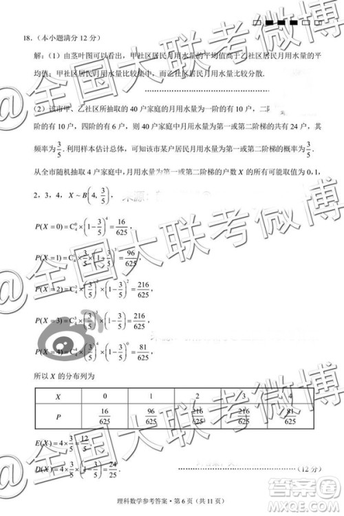 云南师大附中2019届高考适应性月考卷五理科数学答案解析