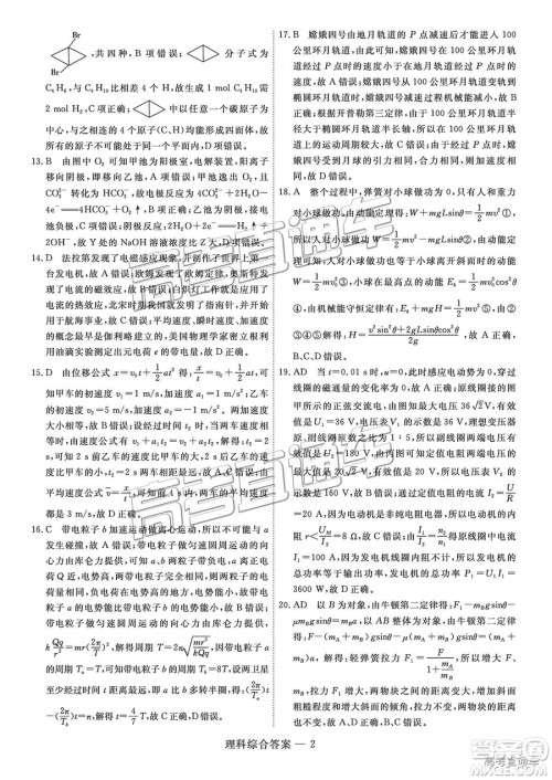 2019届高三山西五市联考理综参考答案 2019届高三山西五市联考理综参考答案